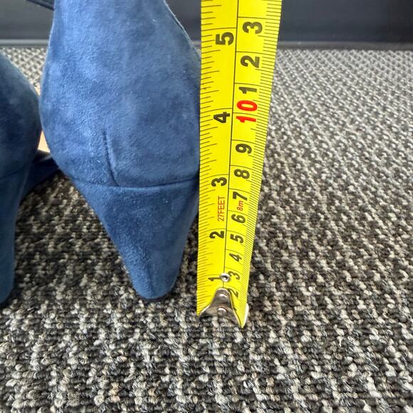 Franco Sarto Womens Faye Wedge Heels Pumps Blue Suede Pointed Toe Size 11 - Picture 8 of 8